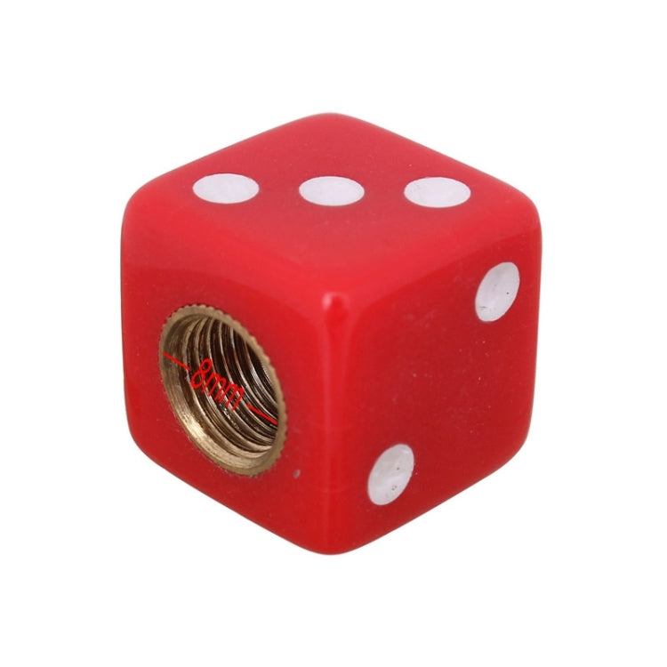 Universal 8mm Dice Style Plastic Car Tire Valve Caps, Pack of 4(Red) - Tire Valve Caps by PMC TechLife | Online Shopping South Africa | PMC TechLife | Buy Now Pay Later Mobicred