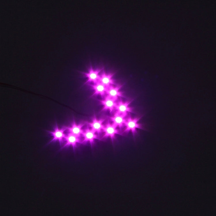 14 LED 3528 SMD Arrows Light for Car Side Mirror Turn Signal (Pairs)(Pink Light) - Arrow Turn Lights by PMC TechLife | Online Shopping South Africa | PMC TechLife | Buy Now Pay Later Mobicred