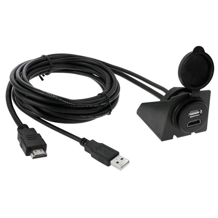 USB 2.0 & HDMI (Type-A) Male to Female Extension Cable, Length: 2m - DIY Cables by PMC TechLife | Online Shopping South Africa | PMC TechLife | Buy Now Pay Later Mobicred