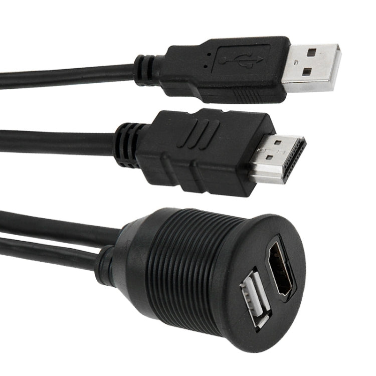USB 2.0 & HDMI (Type-A) Male to Female Extension Cable, Length: 2m - DIY Cables by PMC TechLife | Online Shopping South Africa | PMC TechLife | Buy Now Pay Later Mobicred