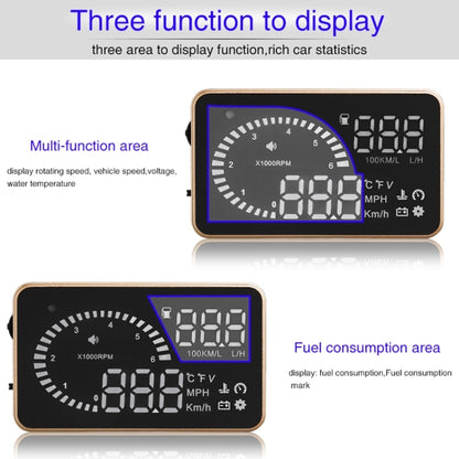 X6 3.5 inch Car OBDII / EUOBD HUD Vehicle-mounted Head Up Display Security System, Support Speed & Water Temperature & Speed Alarm & Fuel Consumption & Battery Voltage, etc. - Head Up Display System by PMC Jewellery | Online Shopping South Africa | PMC Jewellery | Buy Now Pay Later Mobicred