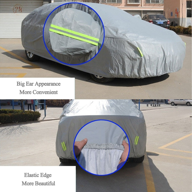PEVA Anti-Dust Waterproof Sunproof Sedan Car Cover with Warning Strips, Fits Cars up to 4.5m(176 inch) in Length - PE Material by PMC Jewellery | Online Shopping South Africa | PMC Jewellery | Buy Now Pay Later Mobicred