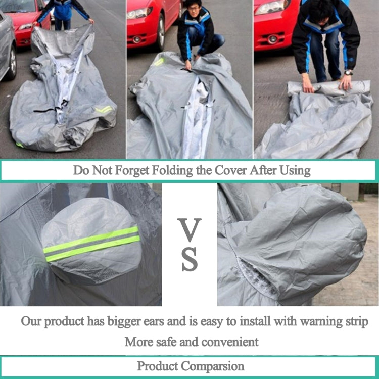 PEVA Anti-Dust Waterproof Sunproof Hatchback Car Cover with Warning Strips, Fits Cars up to 4.1m(160 inch) in Length - PE Material by PMC Jewellery | Online Shopping South Africa | PMC Jewellery | Buy Now Pay Later Mobicred
