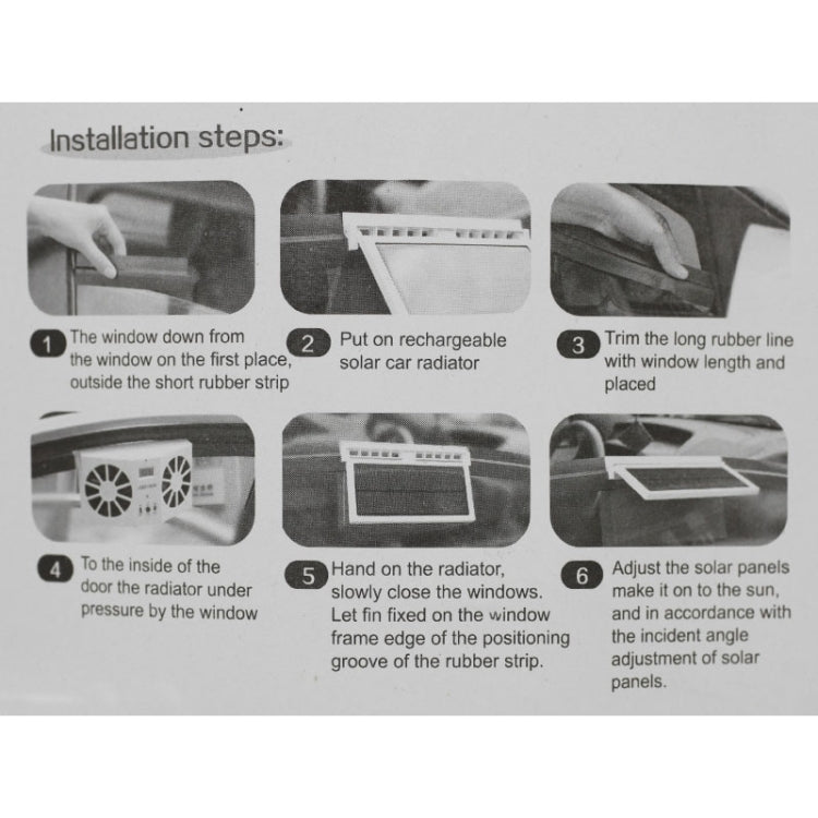 2W Solar Powered Car Auto Air Vent Cool Fan Cooler Ventilation System Radiator, with Temperature Display - Heating & Fans by PMC TechLife | Online Shopping South Africa | PMC TechLife | Buy Now Pay Later Mobicred
