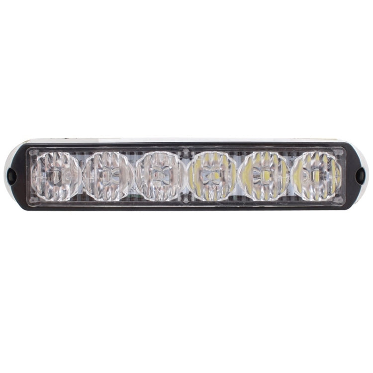 18W 1080LM 6-LED White + Yellow Light Wired Car Flashing Warning Signal Lamp, DC 12-24V, Wire Length: 90cm - Warning Lights by PMC Jewellery | Online Shopping South Africa | PMC Jewellery | Buy Now Pay Later Mobicred