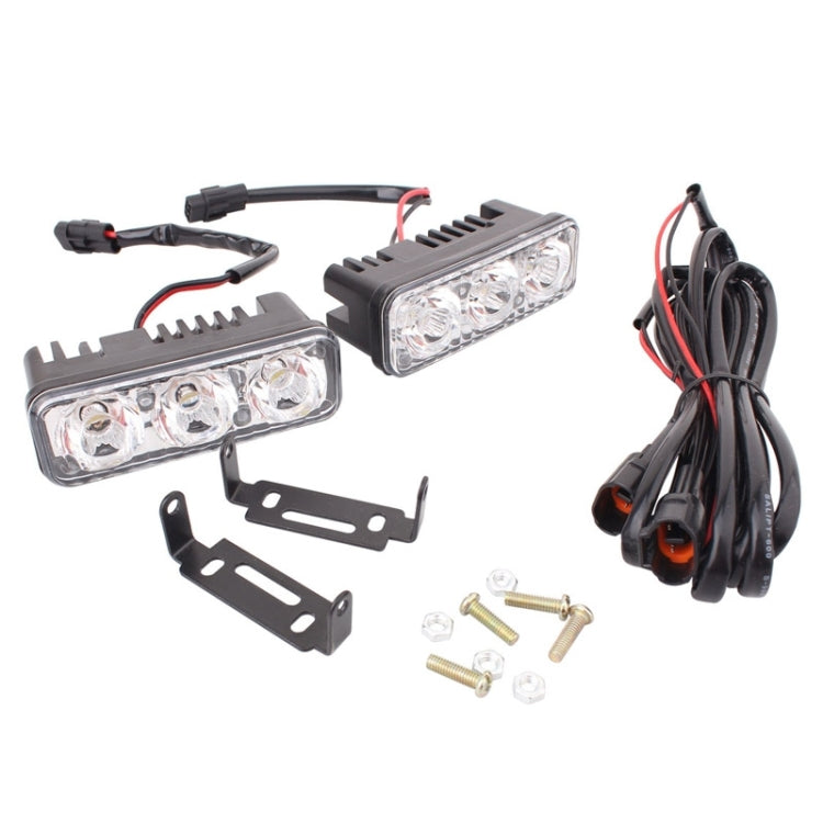 2 PCS MZ 9W 540LM 6500K 3-LED White Light Wired Car Daytime Running Light Fog Lamp, DC12-24V,Light Wire: 15cm - Fog / Driving Lights by PMC Jewellery | Online Shopping South Africa | PMC Jewellery | Buy Now Pay Later Mobicred