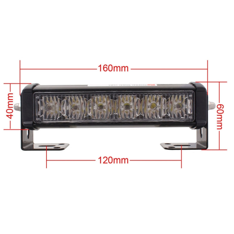 2 PCS  6 inch 6 LED 2 x 18W Car Flash Warning Light Red + Blue Change White Waterproof Emergency Light, DC 12V - Warning Lights by PMC TechLife | Online Shopping South Africa | PMC TechLife | Buy Now Pay Later Mobicred
