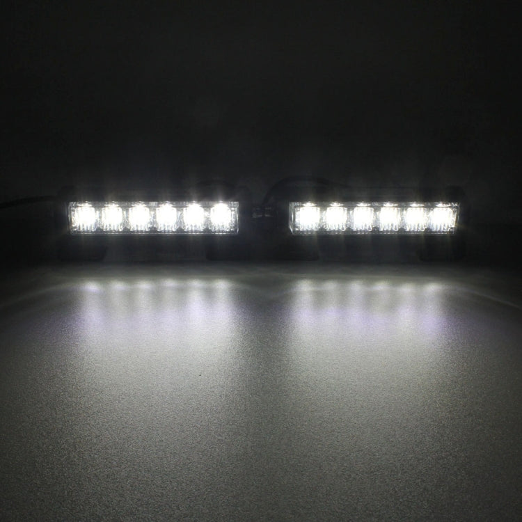 2 PCS  6 inch 6 LED 2 x 18W Car Flash Warning Light Yellow Change White Waterproof Emergency Light, DC 12V - free shipping - PMC TechLife - Order now!