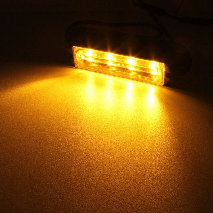 12W 720LM 4-LED Yellow Light 18 Flash Patterns Car Strobe Emergency Warning Light Lamp, DC 12V - Warning Lights by PMC TechLife | Online Shopping South Africa | PMC TechLife | Buy Now Pay Later Mobicred