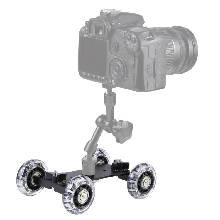 Floor Table Video Slider Track Dolly Car for DSLR Camera(Black) - free shipping - PMC TechLife - Order now!