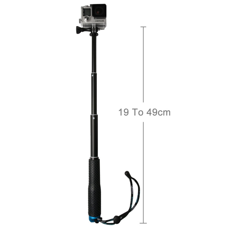 Handheld 49cm Extendable Pole Monopod with Screw for GoPro Hero12 Black / Hero11 /10 /9 /8 /7 /6 /5, Insta360 Ace / Ace Pro, DJI Osmo Action 4 and Other Action Cameras(Blue) - Extendable Pole by PMC Jewellery | Online Shopping South Africa | PMC Jewellery | Buy Now Pay Later Mobicred