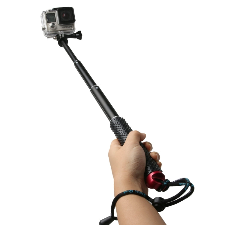 Handheld 49cm Extendable Pole Monopod with Screw for GoPro Hero12 Black / Hero11 /10 /9 /8 /7 /6 /5, Insta360 Ace / Ace Pro, DJI Osmo Action 4 and Other Action Cameras(Red) - Extendable Pole by PMC Jewellery | Online Shopping South Africa | PMC Jewellery | Buy Now Pay Later Mobicred