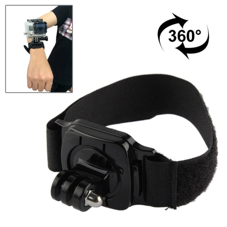360 Degree Rotation Hand Camera Wrist Strap Mount for GoPro Hero12 Black / Hero11 /10 /9 /8 /7 /6 /5, Insta360 Ace / Ace Pro, DJI Osmo Action 4 and Other Action Cameras, Strap Length: 36cm(Black) - Wrist Strap by PMC Jewellery | Online Shopping South Africa | PMC Jewellery | Buy Now Pay Later Mobicred