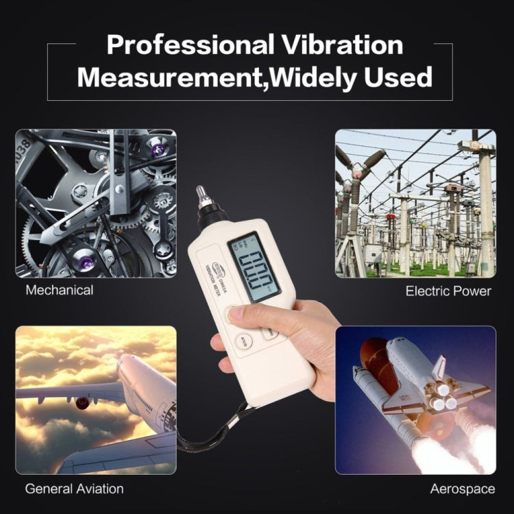 BENETECH GM63A Vibration Meter Digital Tester Vibrometer Analyzer Acceleration Velocity(White) - free shipping - PMC TechLife - Order now!