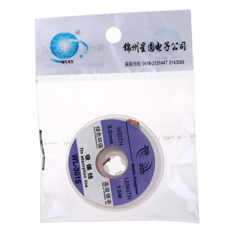 WL-3015 1.5m Soldering Tin Absorption Wire, Width: 3.0mm - Welding Wire by WLXY | Online Shopping South Africa | PMC TechLife | Buy Now Pay Later Mobicred