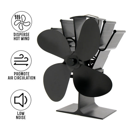 YL603 Eco-friendly Aluminum Alloy Heat Powered Stove Fan with 4 Blades for Wood / Gas / Pellet Stoves (Gold) - Fireplace Fan by PMC Jewellery | Online Shopping South Africa | PMC Jewellery | Buy Now Pay Later Mobicred