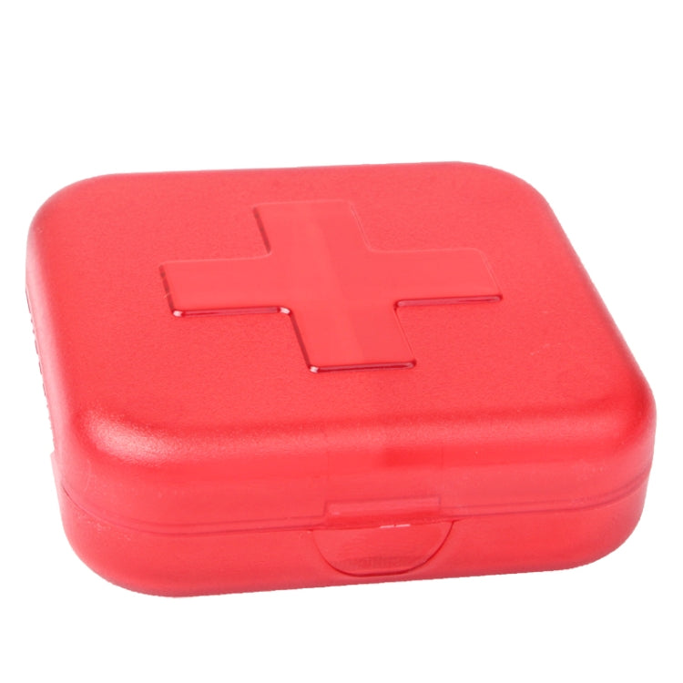 10 PCS 4 Compartments Portable Plastic Cross Pills Medicine Storage Box(Red) - free shipping - PMC TechLife - Order now!
