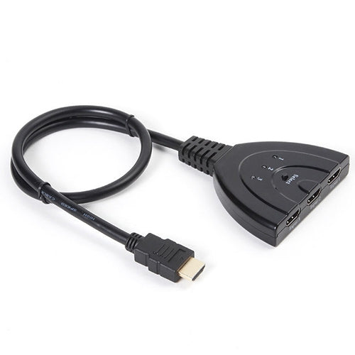 3x1 Pigtail HDMI Switcher Up to 1080P (Gold Plated)(Black) - Switch by PMC TechLife | Online Shopping South Africa | PMC TechLife