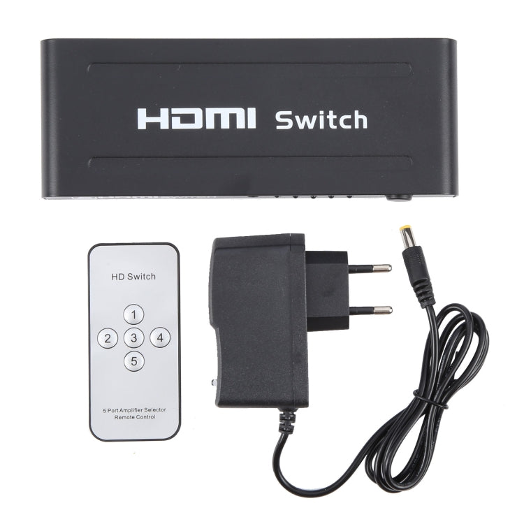 Full HD 1080P 5 Ports HDMI Switch with Remote Control & LED Indicator(Black) - Switch by PMC Jewellery | Online Shopping South Africa | PMC Jewellery | Buy Now Pay Later Mobicred