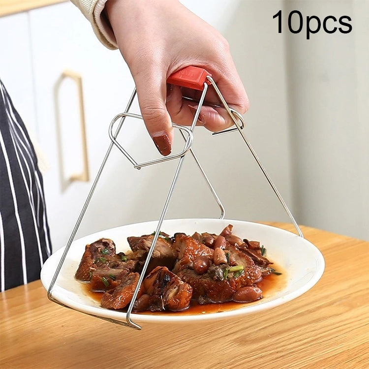 10pcs High Quality Kitchen Gadget Stainless Steel Pot Clip(Silver) - Food Clips & Clips by PMC TechLife | Online Shopping South Africa | PMC TechLife | Buy Now Pay Later Mobicred