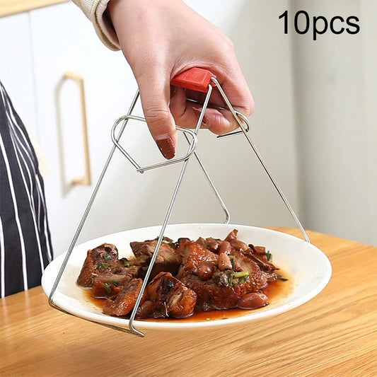 10pcs High Quality Kitchen Gadget Stainless Steel Pot Clip(Silver) - Food Clips & Clips by PMC Jewellery | Online Shopping South Africa | PMC Jewellery | Buy Now Pay Later Mobicred