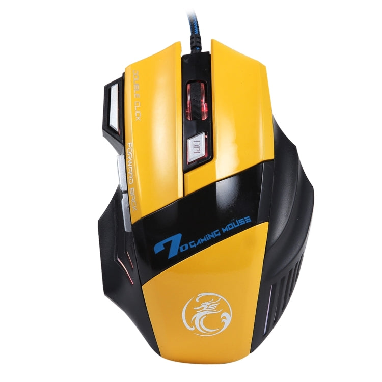 7 Buttons with Scroll Wheel 5000 DPI LED Wired Optical Gaming Mouse for Computer PC Laptop(Yellow) - Wired Mice by PMC Jewellery | Online Shopping South Africa | PMC Jewellery