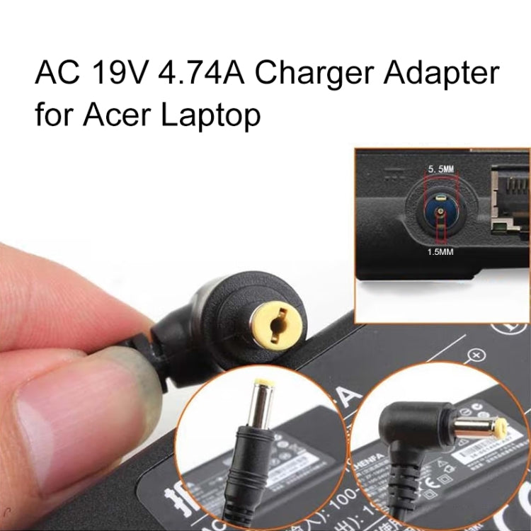 AC 19V 4.74A Charger Adapter for Acer Laptop, Output Tips: 5.5mm x 1.5mm(Black) - For Acer by PMC Jewellery | Online Shopping South Africa | PMC Jewellery | Buy Now Pay Later Mobicred