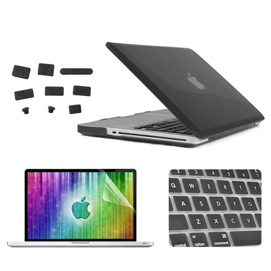 ENKAY for MacBook Pro 13.3 inch (US Version) / A1278 4 in 1 Crystal Hard Shell Plastic Protective Case with Screen Protector & Keyboard Guard & Anti-dust Plugs(Black) - MacBook Pro Cases by ENKAY | Online Shopping South Africa | PMC Jewellery | Buy Now Pay Later Mobicred