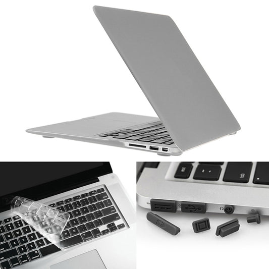 ENKAY for Macbook Air 11.6 inch (US Version) / A1370 / A1465 Hat-Prince 3 in 1 Frosted Hard Shell Plastic Protective Case with Keyboard Guard & Port Dust Plug(Silver) - MacBook Air Cases by ENKAY | Online Shopping South Africa | PMC Jewellery | Buy Now Pay Later Mobicred