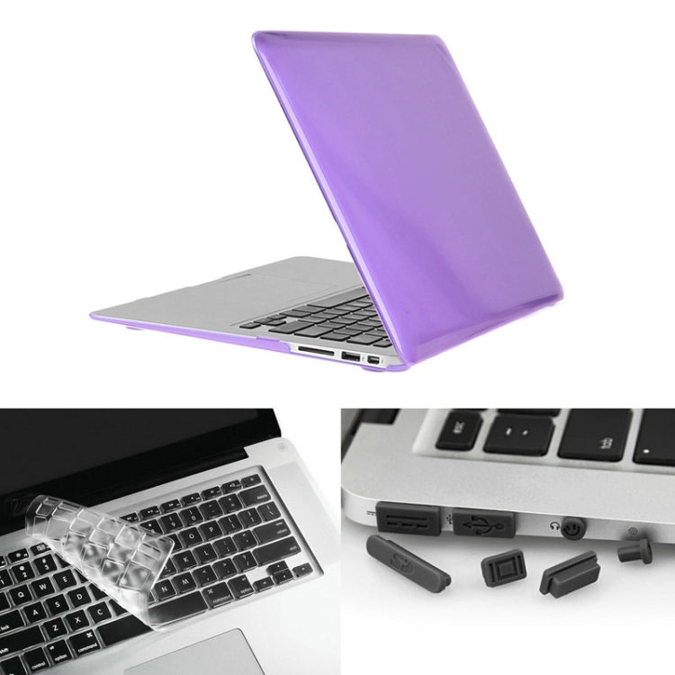 ENKAY for Macbook Air 11.6 inch (US Version) / A1370 / A1465 Hat-Prince 3 in 1 Crystal Hard Shell Plastic Protective Case with Keyboard Guard & Port Dust Plug(Purple) - MacBook Air Cases by ENKAY | Online Shopping South Africa | PMC Jewellery | Buy Now Pay Later Mobicred