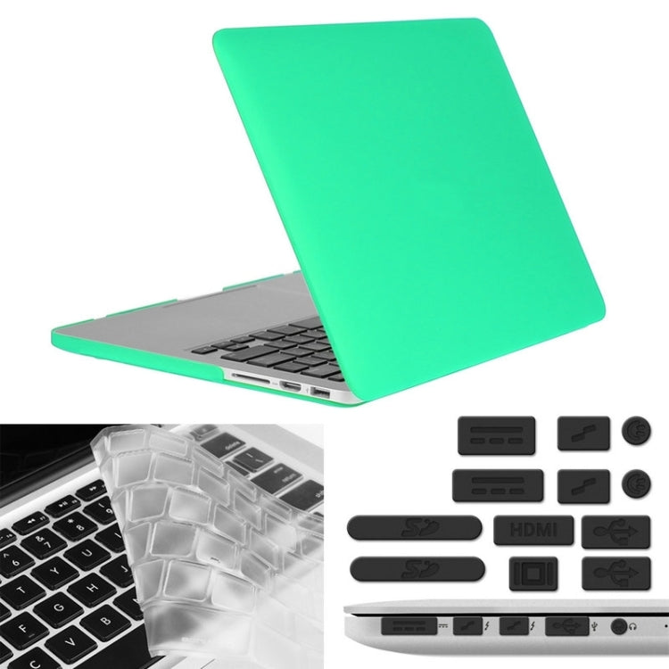 ENKAY for Macbook Pro Retina 13.3 inch (US Version) / A1425 / A1502 Hat-Prince 3 in 1 Frosted Hard Shell Plastic Protective Case with Keyboard Guard & Port Dust Plug(Green) - MacBook Pro Cases by ENKAY | Online Shopping South Africa | PMC Jewellery | Buy Now Pay Later Mobicred