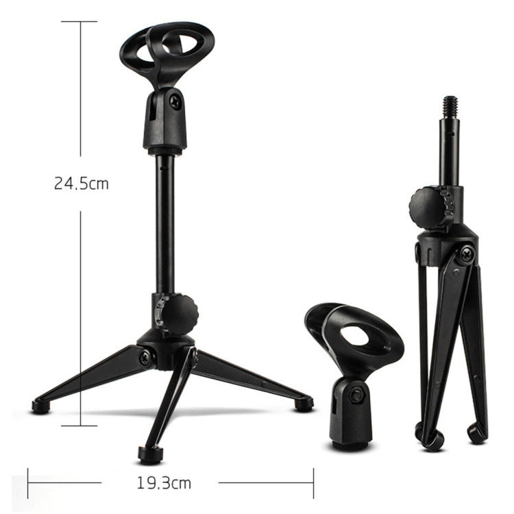 Extendable Adjustable Microphone Tripod Desktop Stand, Height: 19.5-24.5cm, For Live Broadcast, Show, KTV, etc - Stand by PMC TechLife | Online Shopping South Africa | PMC TechLife