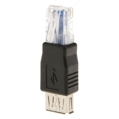 RJ45 Male to USB AF Adapter(Black) - USB Adapter by PMC Jewellery | Online Shopping South Africa | PMC Jewellery