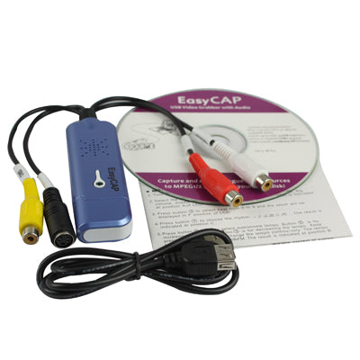Easycap USB 2.0 Video Capture & Edit with Audio (Supports NTSC/PAL/SECAM, Video format)(Blue) - Video Capture Card by PMC TechLife | Online Shopping South Africa | PMC TechLife