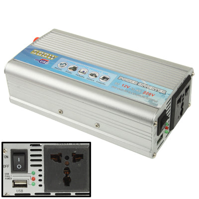 500W DC 12V to AC 220V Car Power Inverter with USB Port(Silver) - Others by PMC Jewellery | Online Shopping South Africa | PMC Jewellery | Buy Now Pay Later Mobicred