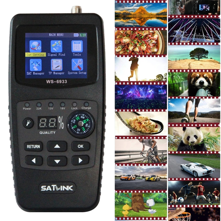 SATLINK WS6933 Portable Digital Satellite Finder Meter, 2.1 inch LCD Colour Screen, DVB-S2/S Signal Pointer(US Plug) - Satellite Finder by PMC Jewellery | Online Shopping South Africa | PMC Jewellery | Buy Now Pay Later Mobicred