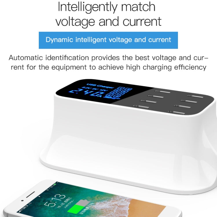 YC-CDA19A 8-port USB Multi-function 40W Intelligent Digital Display Fast Charging Dock, US Plug - free shipping - PMC Jewellery - Order now!