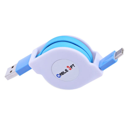 1m 2A 110 Copper Core Wires Retractable USB-C / Type-C to USB Data Sync Charging Cable(Blue) - USB-C & Type-C Cable by PMC Jewellery | Online Shopping South Africa | PMC Jewellery | Buy Now Pay Later Mobicred