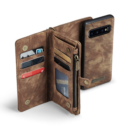 For Samsung Galaxy S10+ CaseMe-008 Detachable Multifunctional Flip Leather Phone Case(Brown) - Galaxy Phone Cases by CaseMe | Online Shopping South Africa | PMC Jewellery | Buy Now Pay Later Mobicred