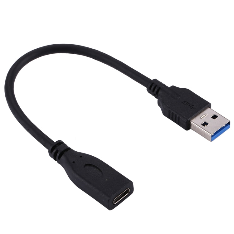 USB 3.0 Male to USB-C / Type-C 3.1 Female Adapter Cable, Cable Length: About 20cm(Black) - USB-C & Type-C Cable by PMC TechLife | Online Shopping South Africa | PMC TechLife | Buy Now Pay Later Mobicred