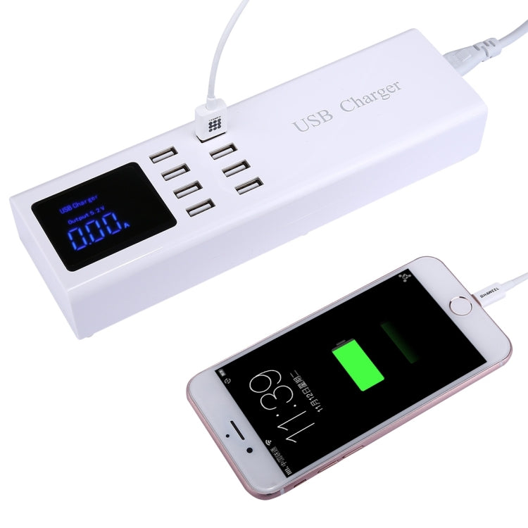 YC-CDA23 8 USB Ports 8A Travel Charger with LCD Screen and Wireless Charger, US Plug - Multifunction Charger by PMC Jewellery | Online Shopping South Africa | PMC Jewellery | Buy Now Pay Later Mobicred