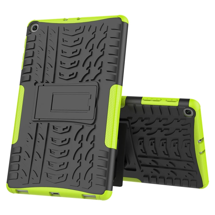 Tire Texture TPU+PC Shockproof Case for Galaxy Tab A 10.1 2019 T510 / T515 , with Holder (Green) - Tab A 10.1 (2019) T510 / T515 by PMC Jewellery | Online Shopping South Africa | PMC Jewellery