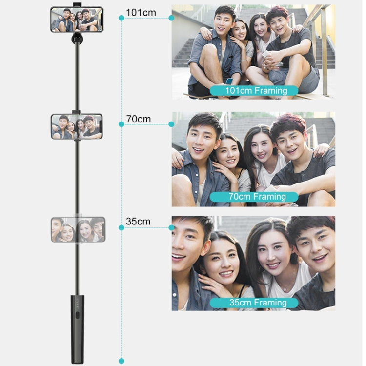 CYKE P9 Universal Stretchable Hidden One-piece Wireless Bluetooth Selfie Stick(Black) - Selfie Sticks by CYKE | Online Shopping South Africa | PMC Jewellery | Buy Now Pay Later Mobicred