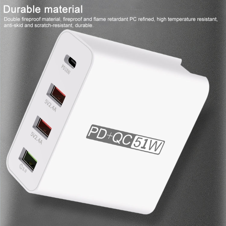 WLX-A6 4 Ports Quick Charging USB Travel Charger Power Adapter, AU Plug - USB Charger by PMC Jewellery | Online Shopping South Africa | PMC Jewellery | Buy Now Pay Later Mobicred
