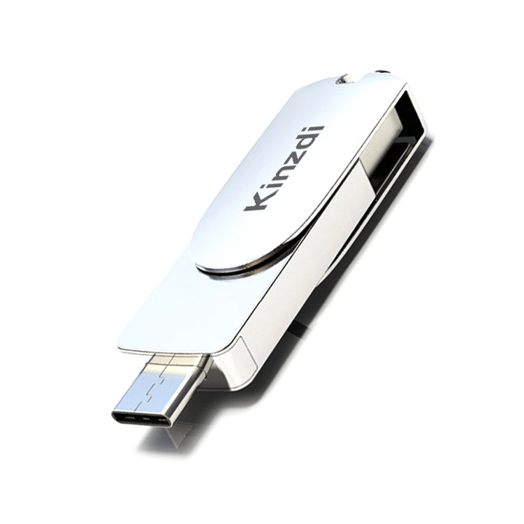 Kinzdi 128GB USB 3.0 + Type-C 3.0 Interface Metal Twister Flash Disk V11 (Silver) - USB Flash Drives by Kinzdi | Online Shopping South Africa | PMC Jewellery | Buy Now Pay Later Mobicred