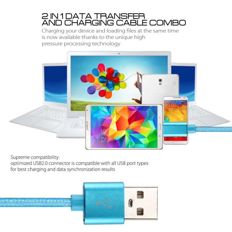 Knit Texture USB to USB-C / Type-C Data Sync Charging Cable, Cable Length: 3m, 3A Total Output, 2A Transfer Data(Blue) - USB-C & Type-C Cable by PMC TechLife | Online Shopping South Africa | PMC TechLife | Buy Now Pay Later Mobicred