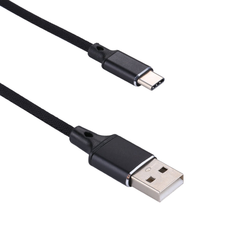 1m 2A Output USB to USB-C / Type-C Nylon Weave Style Data Sync Charging Cable(Black) - free shipping - PMC TechLife - Order now!