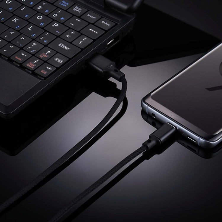 1m 2A Output USB to USB-C / Type-C Nylon Weave Style Data Sync Charging Cable(Black) - free shipping - PMC TechLife - Order now!