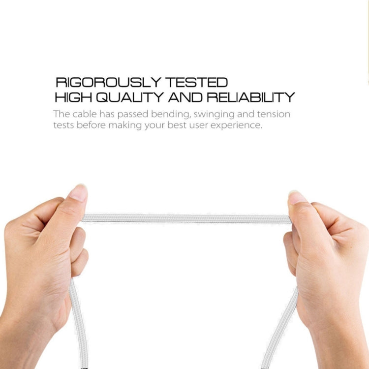 1m 2A Output USB to USB-C / Type-C Nylon Weave Style Data Sync Charging Cable(White) - USB-C & Type-C Cable by PMC TechLife | Online Shopping South Africa | PMC TechLife | Buy Now Pay Later Mobicred