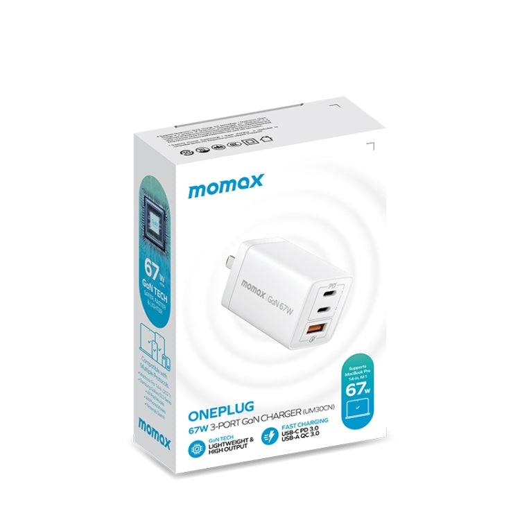 MOMAX UM30 PD 67W Fast Charger Power Adapter, CN Plug(Black) - free shipping - PMC TechLife - Order now!